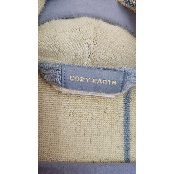 Cozy Earth Windowpane Resort Robe in Blue Lagoon, Loungewear Womens Sz XL - Picture 4 of 12